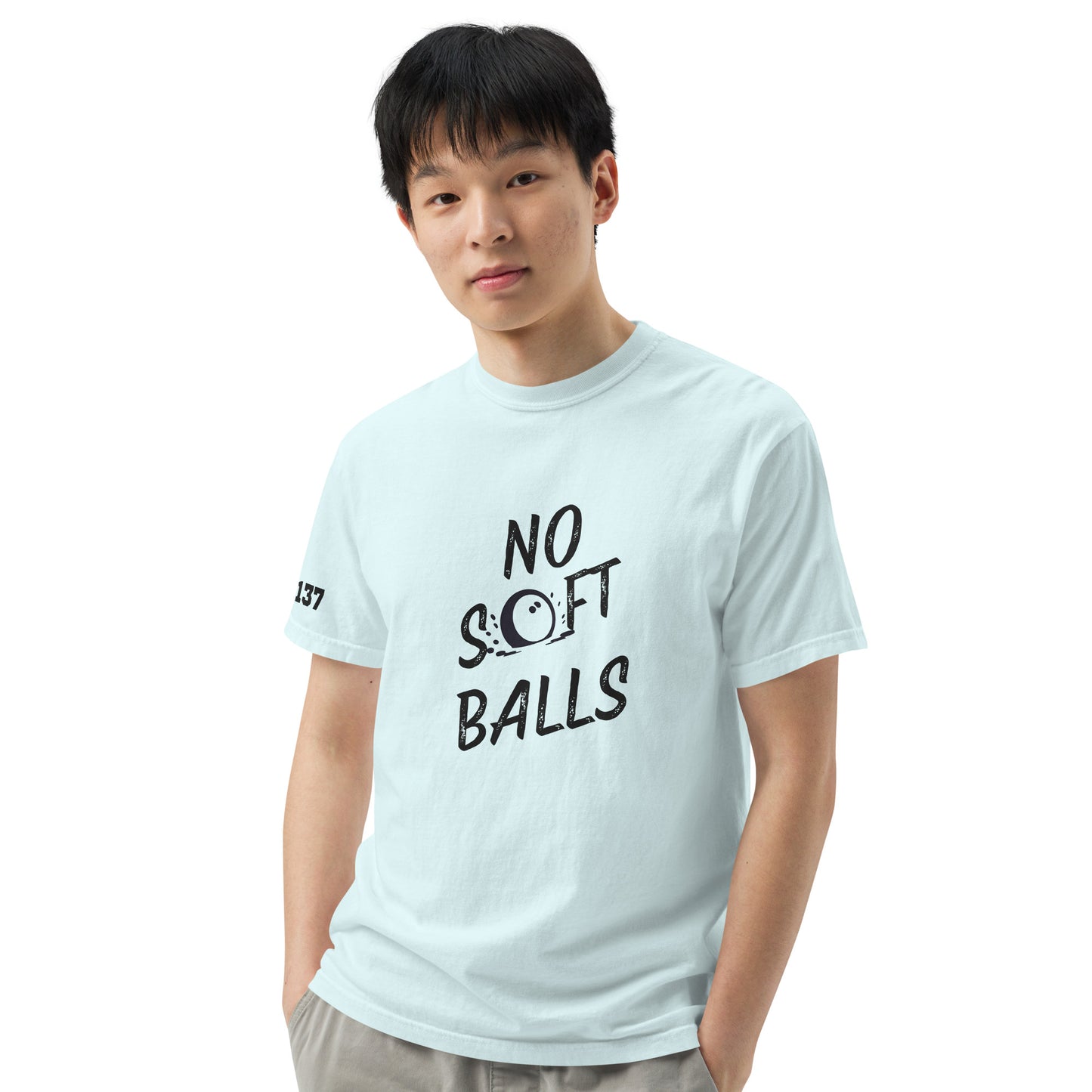 No Soft Balls- Unisex garment-dyed heavyweight t-shirt