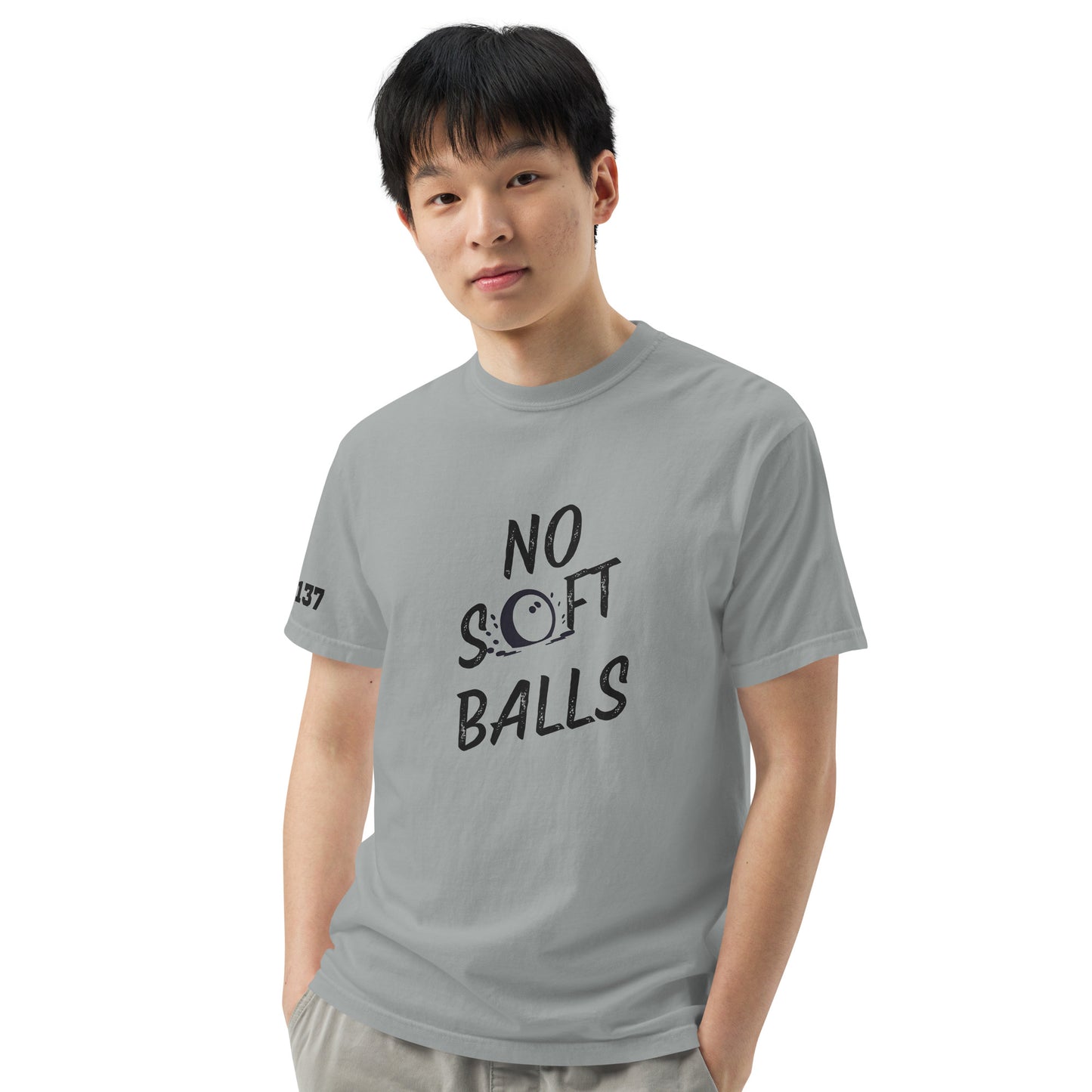 No Soft Balls- Unisex garment-dyed heavyweight t-shirt