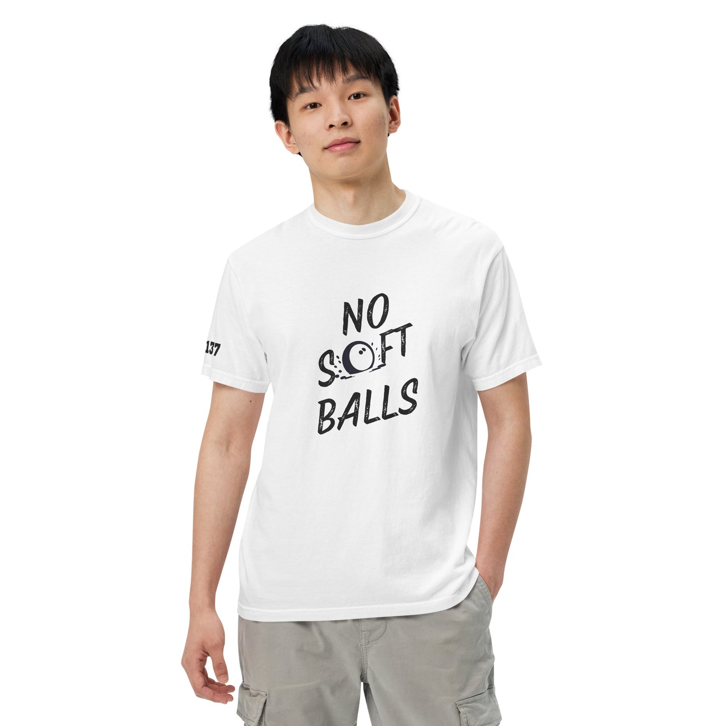 No Soft Balls- Unisex garment-dyed heavyweight t-shirt