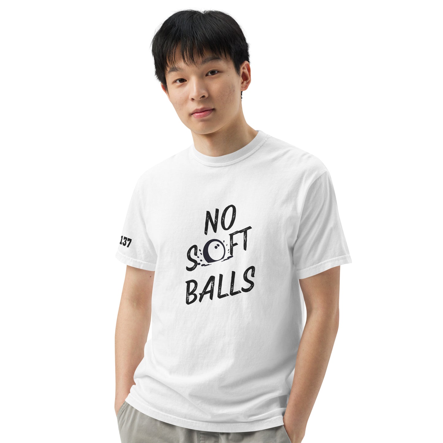No Soft Balls- Unisex garment-dyed heavyweight t-shirt